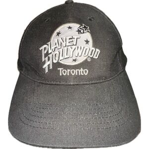 Vintage VTG 90s Planet Hollywood Toronto Black Adjustable Hat Cap Strap Back
